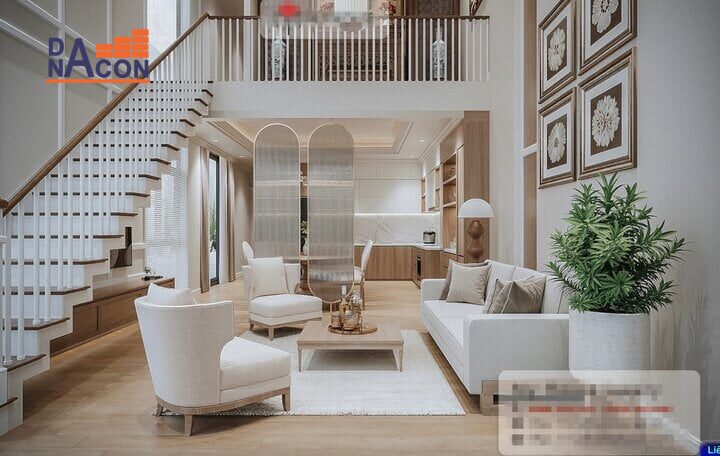 Mẫu thiết kế nội thất nhà cấp 4 gác lửng phong cách tân cổ điển