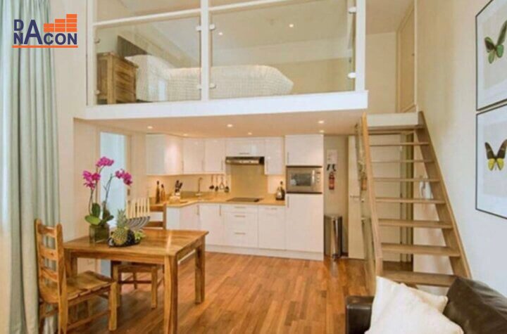 Mẫu thiết kế nội thất nhà cấp 4 gác lửng phong cách vintage