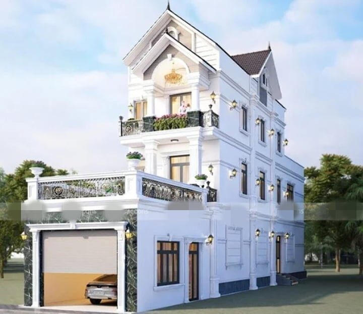 Nhà 3 tầng mái Thái có gara