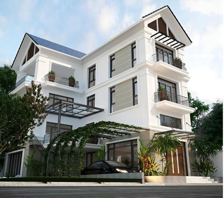 Nhà 3 tầng mái Thái chữ L