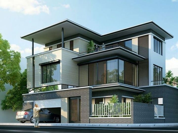 Nhà phố tầng bán hầm hiện đại